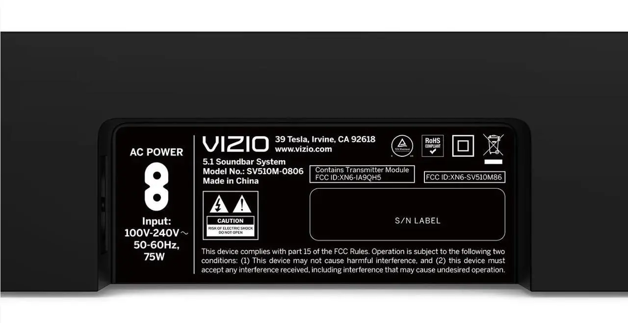 Alt view image 8 of 11 - VIZIO 5.1 Bluetooth Soundbar Speaker, Wireless Subwoofer, Surround Sound w/Dolby Atmos, DTS:X, - SV510X-0806 (2024 Model)