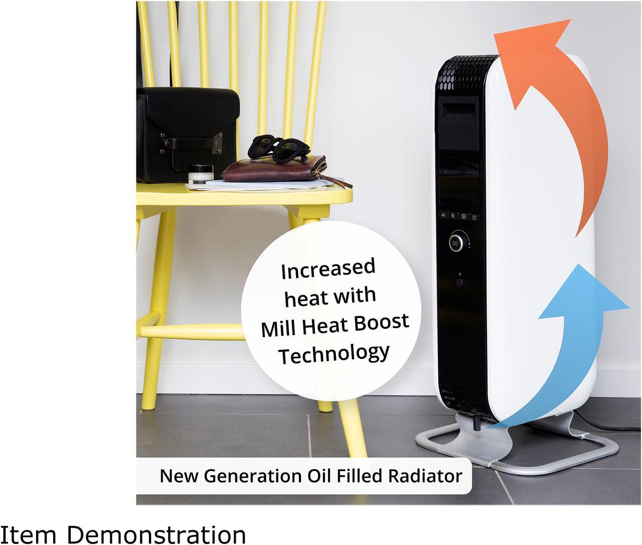 Main image of Mill 1000W Portable Oil Heater, White AB-H1000DN