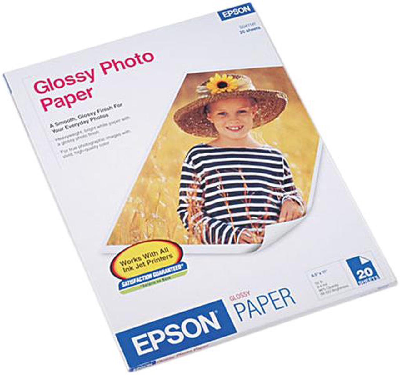 Epson S041141 Photo Paper For Inkjet Print - Letter - 8.50" x 11" - Glossy - 92 Brightness - 20 / Pack - White