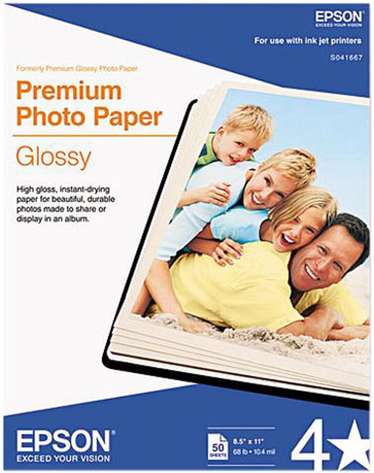 Epson S041667 Premium Photo Paper Letter - 8.50" x 11" - High Gloss - 92 Brightness - 50 / Pack - White