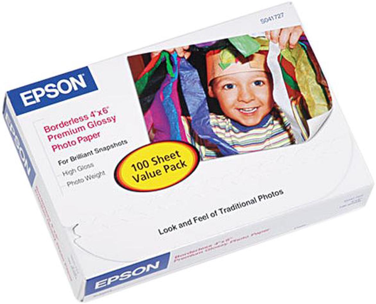 Epson S041727 Premium Photo Paper 4" x 6" - High Gloss - 92 Brightness - 100 / Pack - White