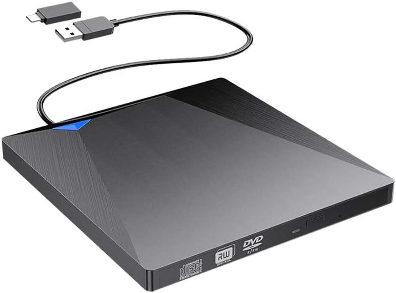 Main image of External DVD Drive for Laptop, Portable High-Speed USB-C & USB 3.0 CD Burner/DVD Reader Writer for PC Desktops, Compatible with Windows/Mac OS X/Linux