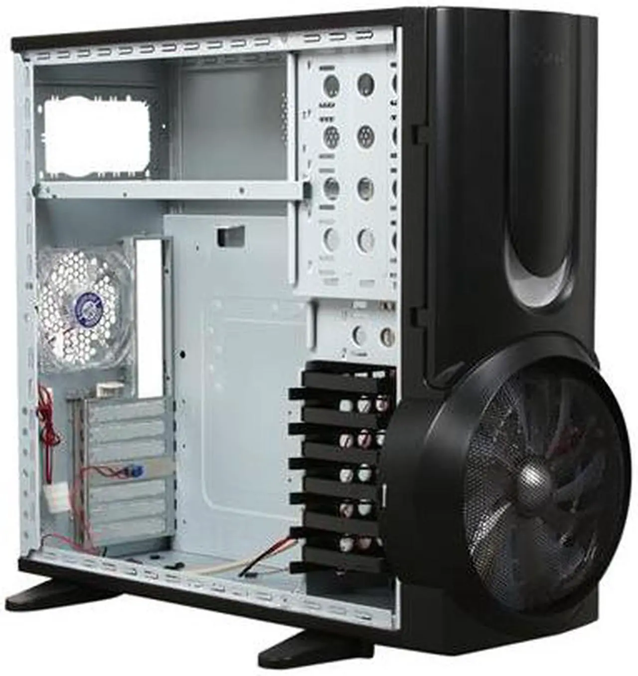 Alt view image 7 of 10 - XCLIO A380BK Fully Black SECC 1.0mm thickness ATX Full Tower Computer Case