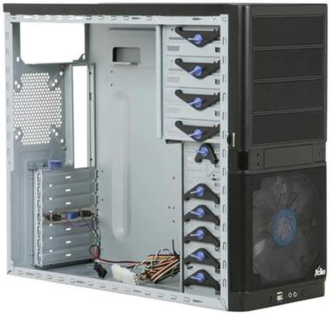 Alt view image 8 of 11 - XCLIO Coolbox Advanced Fully Black Finish 0.5mm SECC Steel ATX Mid Tower Computer Case