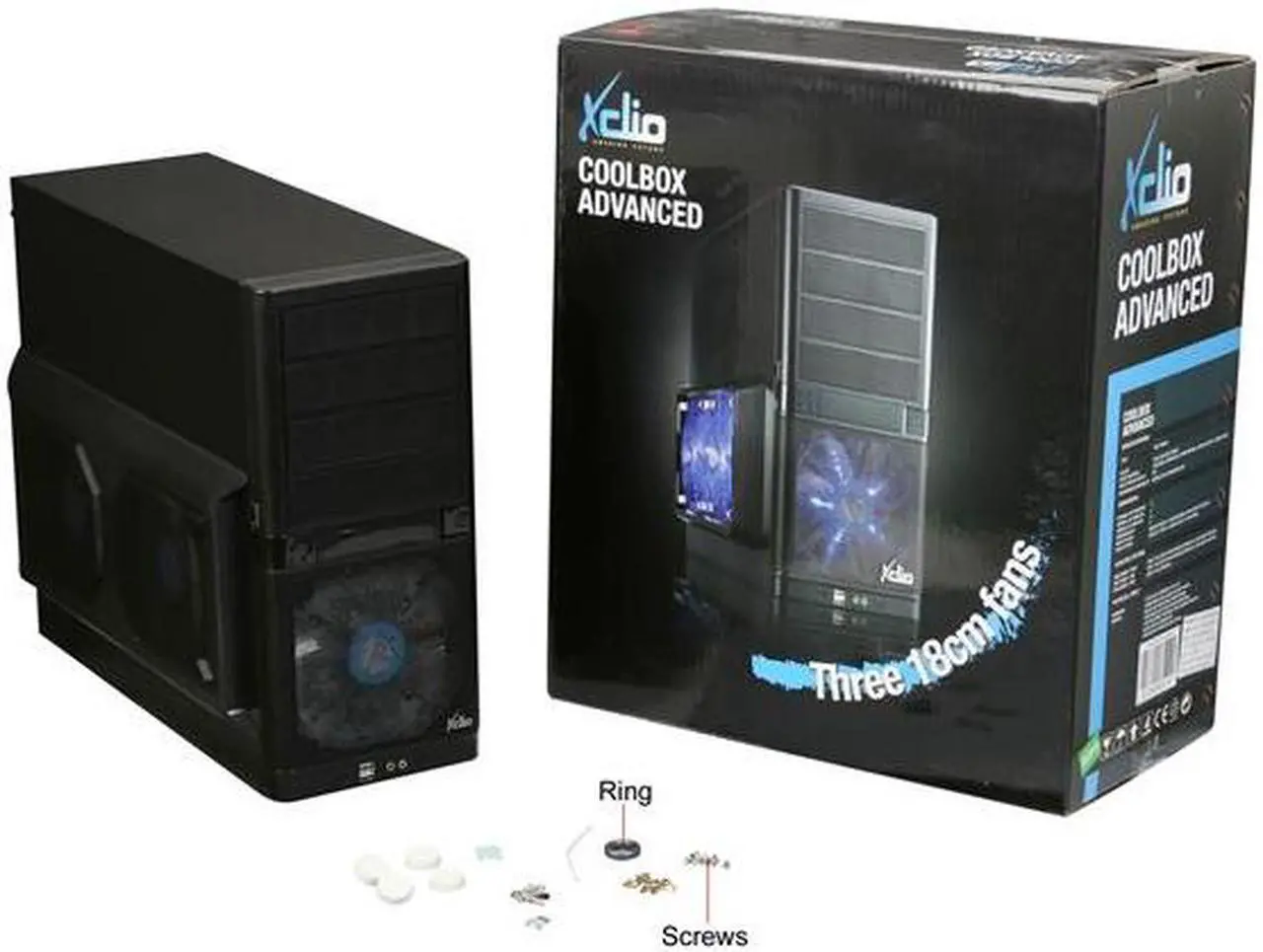 Alt view image 11 of 11 - XCLIO Coolbox Advanced Fully Black Finish 0.5mm SECC Steel ATX Mid Tower Computer Case