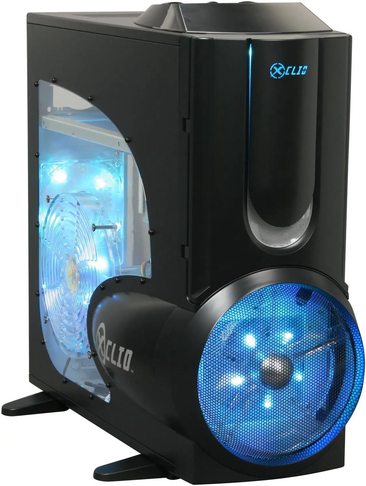 Alt view image 2 of 14 - XCLIO A380COLOR Fully Black 1.0 mm SECC / ABS Plastic ATX Full Tower Computer Case