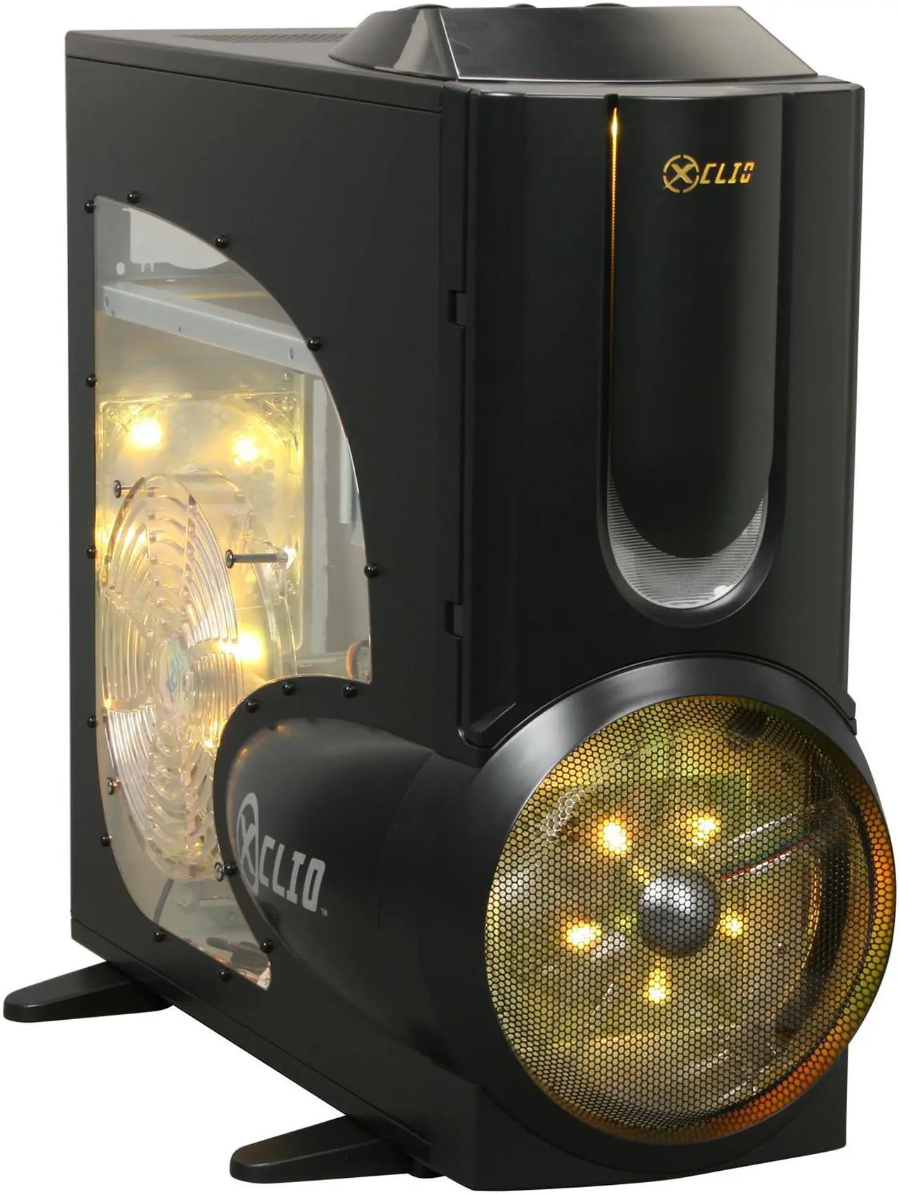 Alt view image 3 of 14 - XCLIO A380COLOR Fully Black 1.0 mm SECC / ABS Plastic ATX Full Tower Computer Case