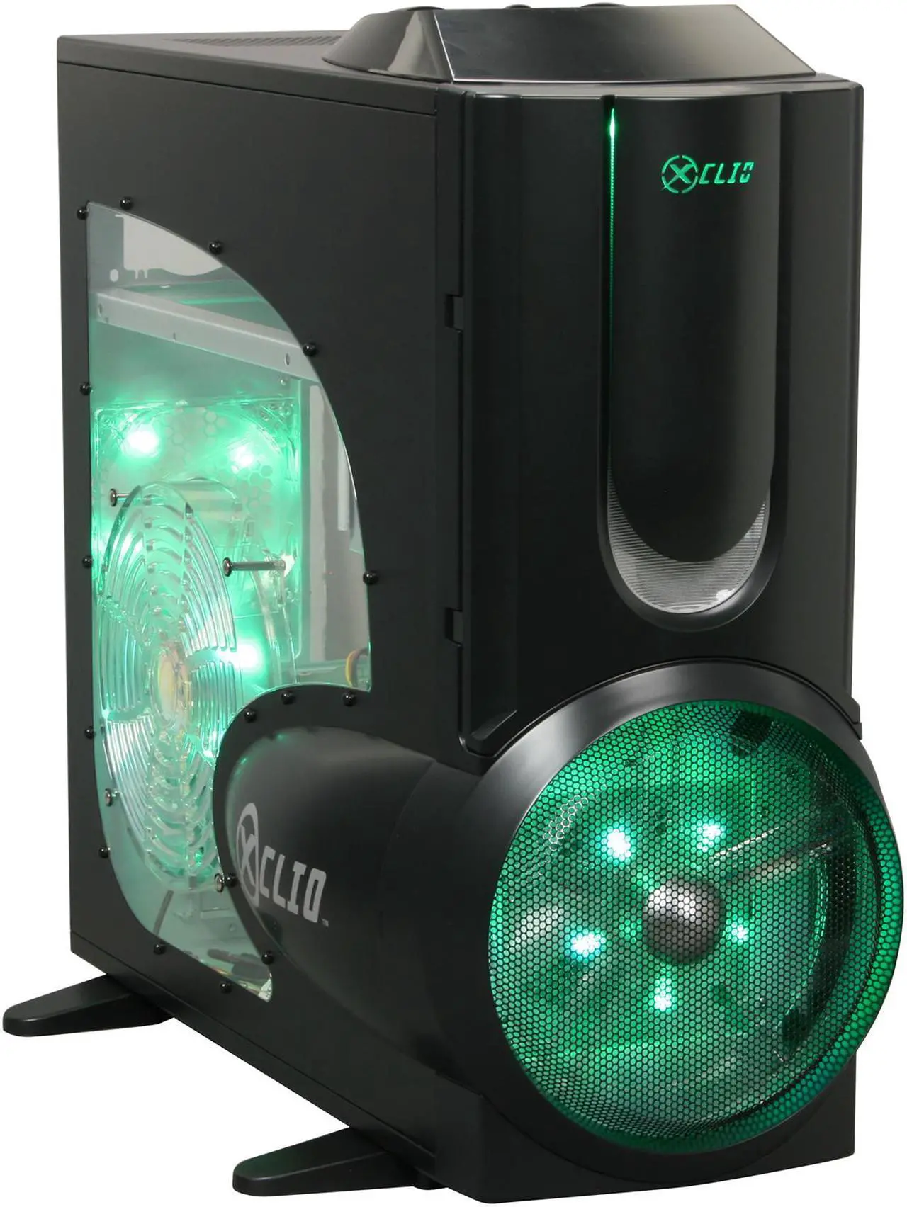 Alt view image 4 of 14 - XCLIO A380COLOR Fully Black 1.0 mm SECC / ABS Plastic ATX Full Tower Computer Case