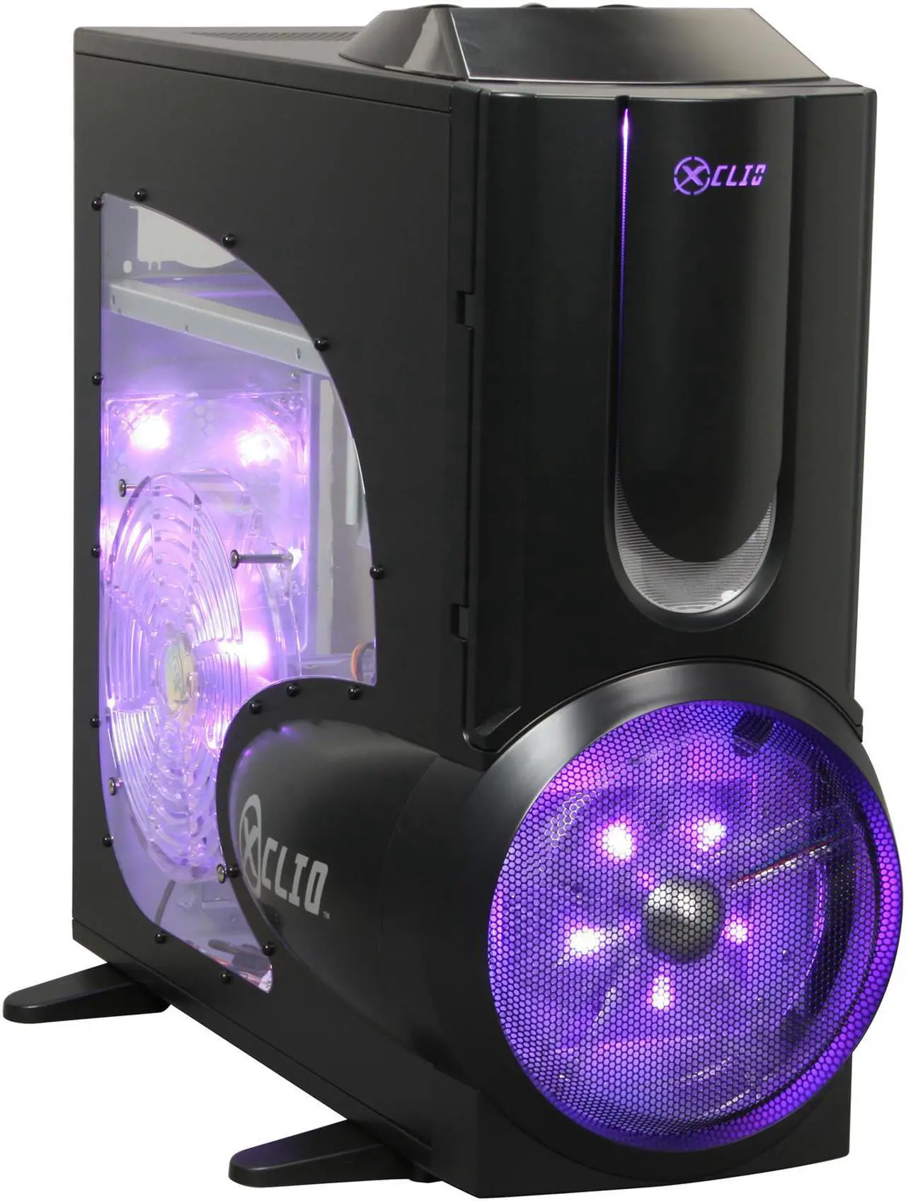 Alt view image 5 of 14 - XCLIO A380COLOR Fully Black 1.0 mm SECC / ABS Plastic ATX Full Tower Computer Case