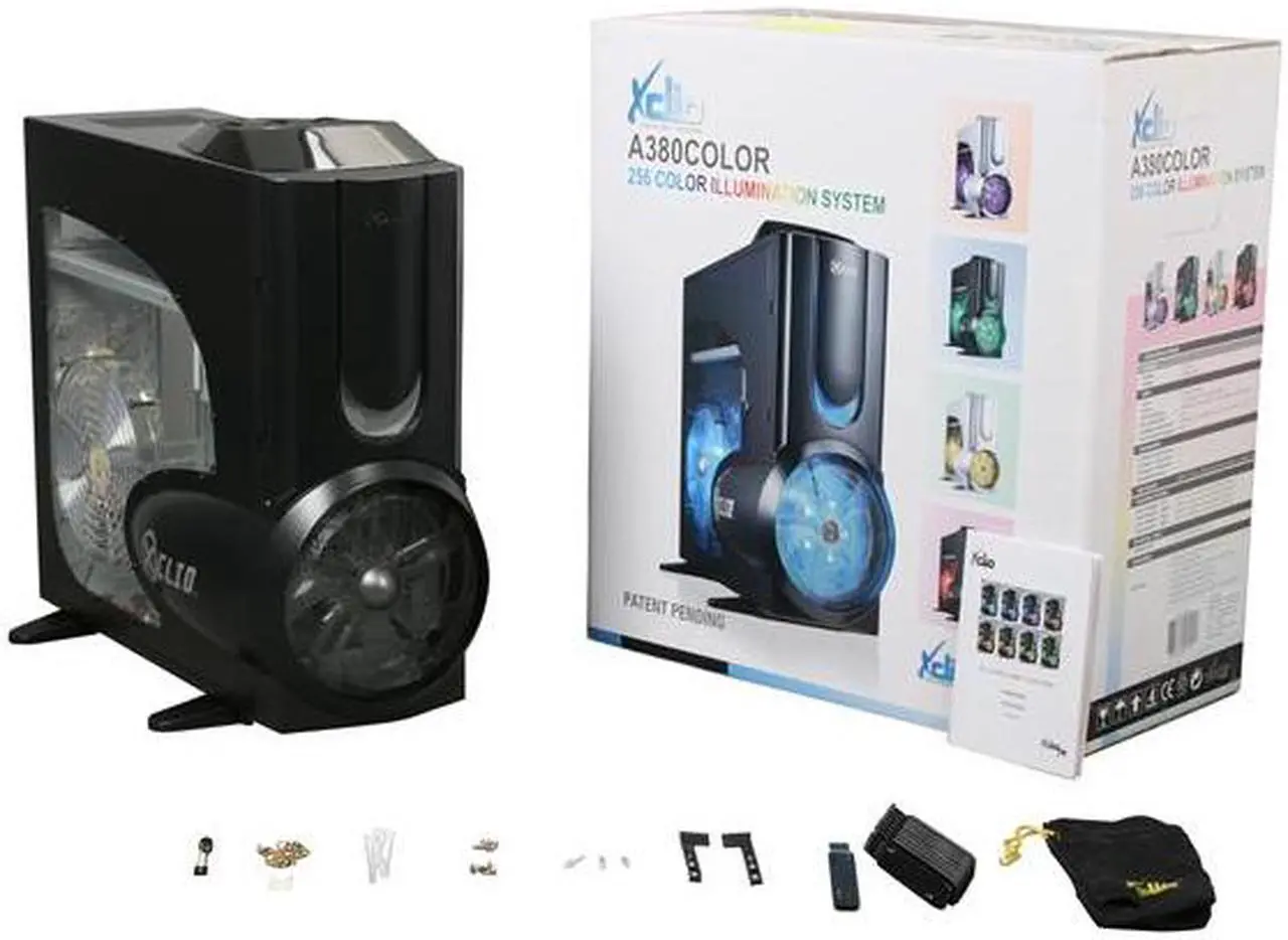 Alt view image 14 of 14 - XCLIO A380COLOR Fully Black 1.0 mm SECC / ABS Plastic ATX Full Tower Computer Case