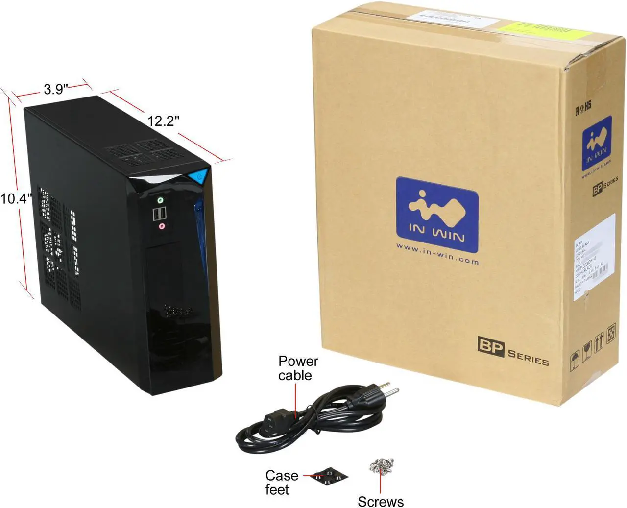 Alt view image 11 of 11 - IN WIN BP655 Black Mini-ITX Tower Computer Case 200W Power Supply