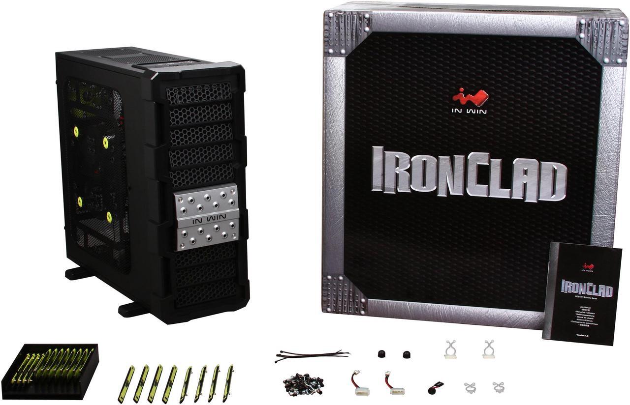 Alt view image 10 of 10 - IN WIN Ironclad Black SECC Steel ATX Full Tower Computer Case