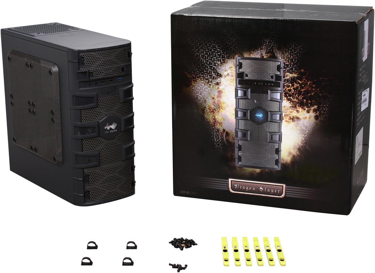 Alt view image 9 of 9 - IN WIN Dragon Slayer Black 0.6mm SECC Micro ATX Mini Tower Computer Case
