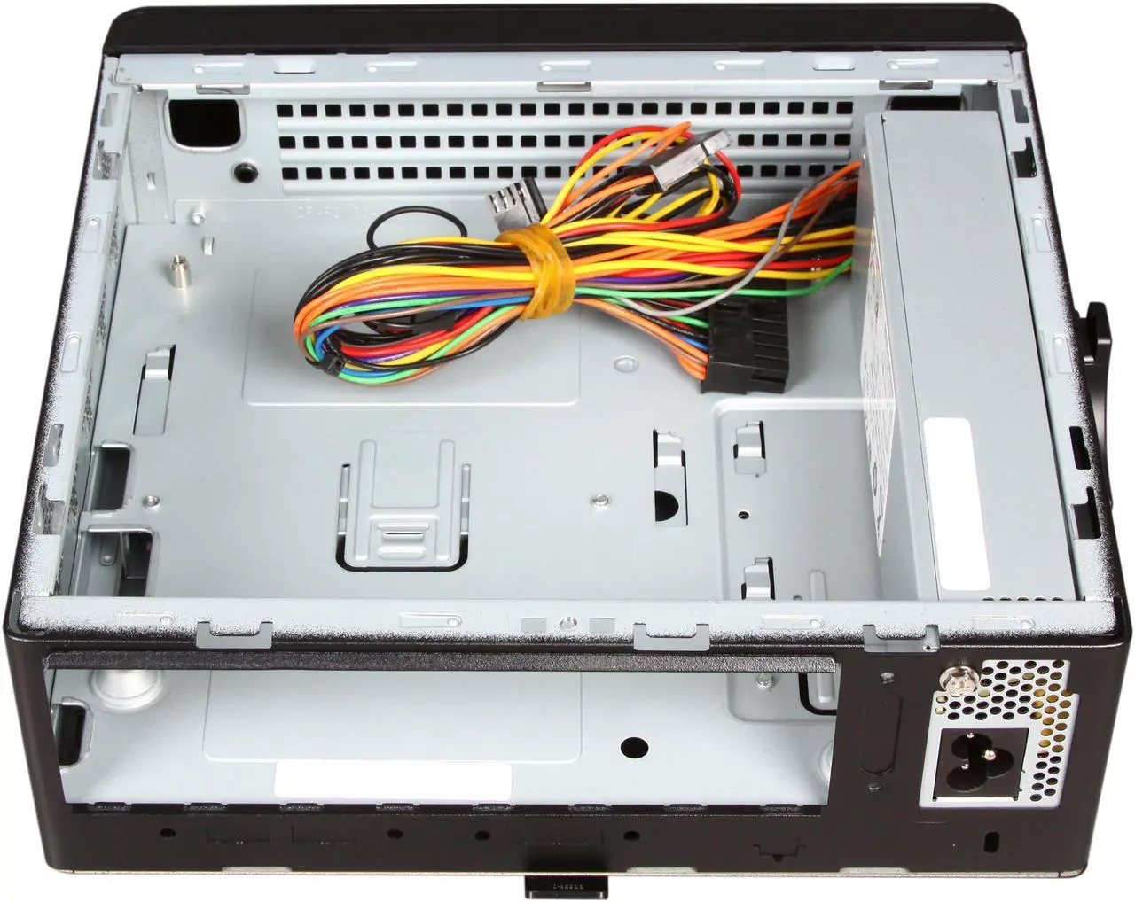 Alt view image 6 of 11 - IN WIN IW-BQ656T.AD80TBLR, Mini ITX case w/ AD80A7-2 T power supply, w/ external remote that has USB 2.0 and Audio(HD) ports, comes with plastic mounting bracket that can be used as a stand or mounted at the back of the monitors.