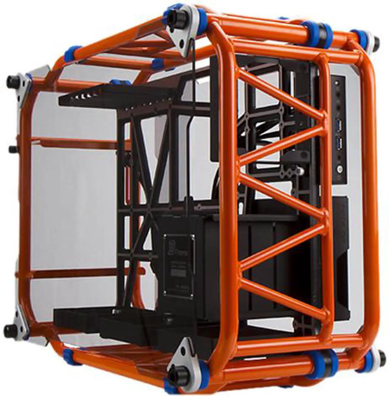 Main image of IN WIN D-FRAME Orange Aluminum ATX Desktop Chassis (Limited Edition), Open-Air design