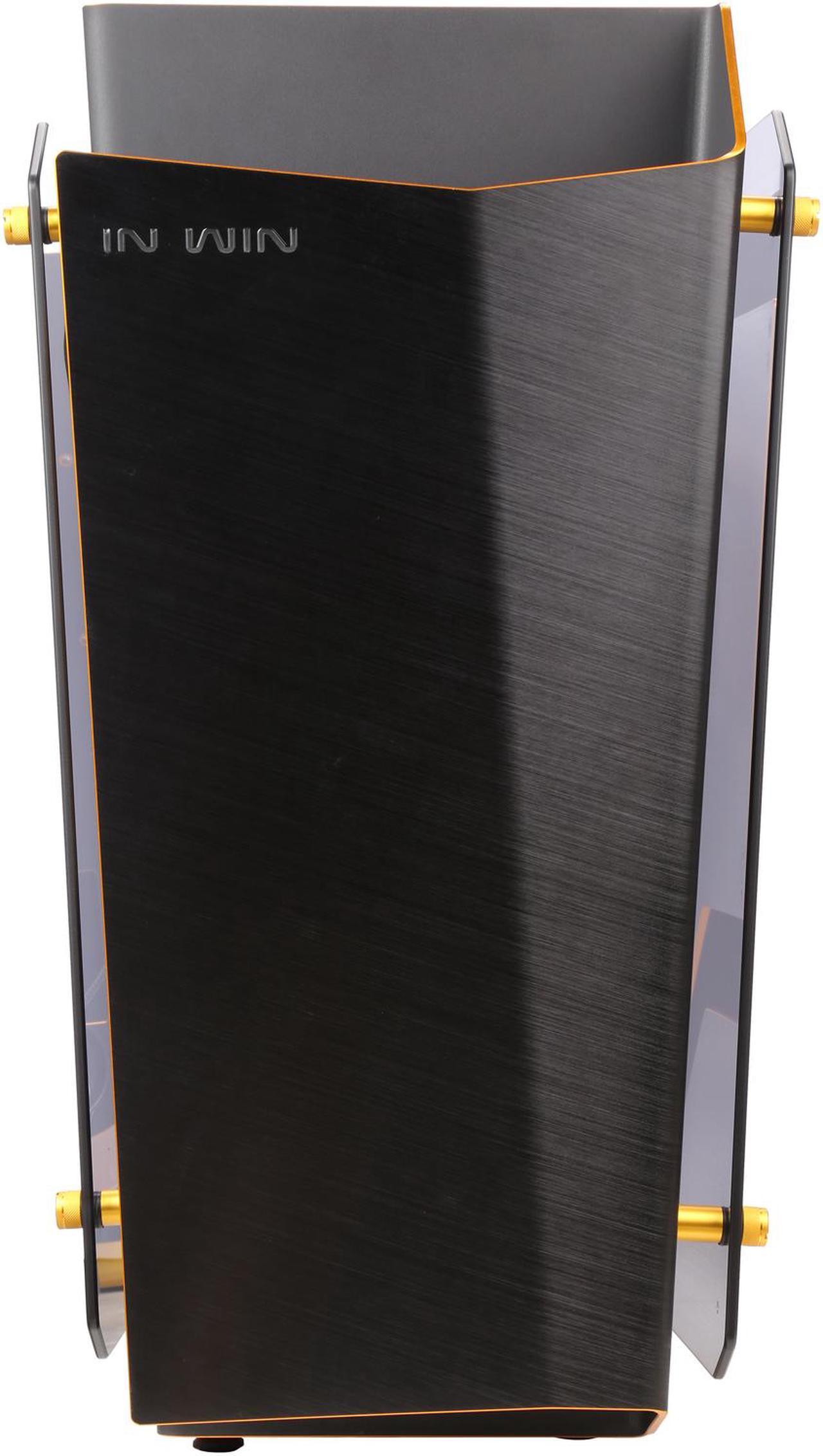 Alt view image 3 of 10 - IN WIN S-FRAME (BLACK/GOLD) Black Aluminum / Tempered Glass Open-Air Computer Case Support ATX12V/EPS size(Up to 220mm) Power Supply