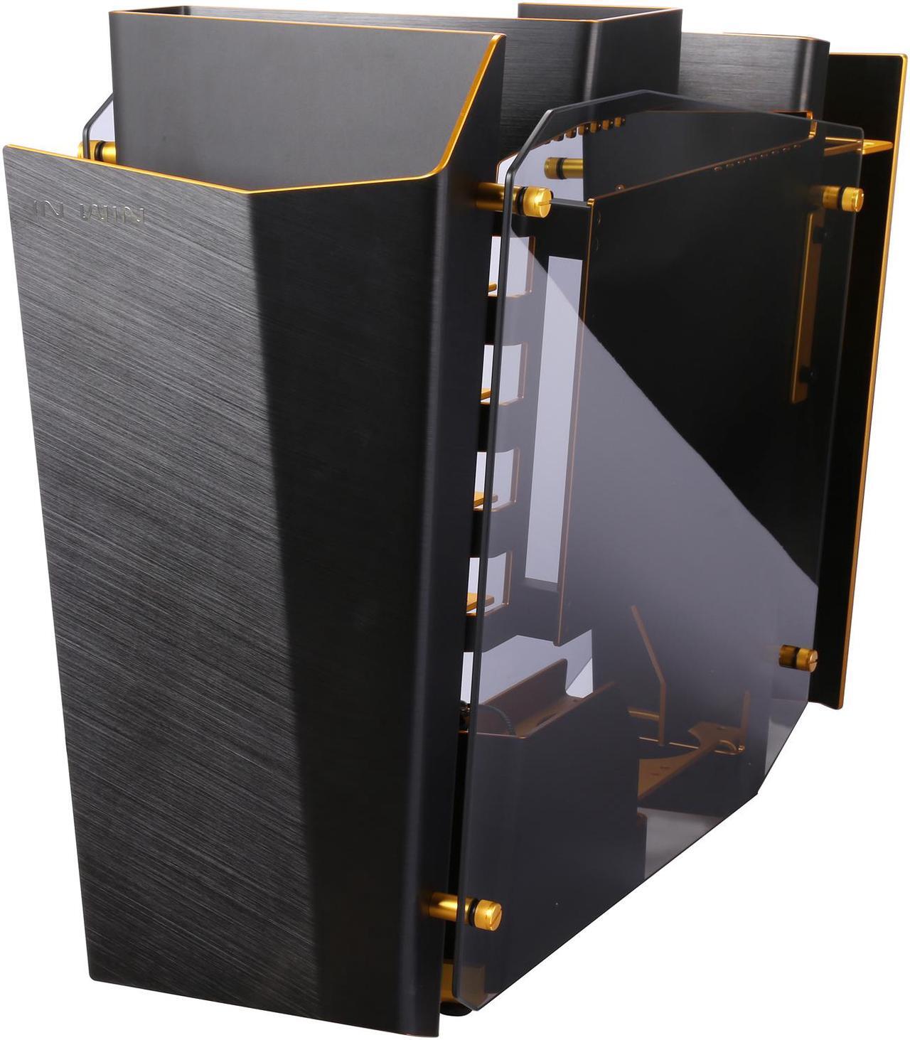 Alt view image 4 of 10 - IN WIN S-FRAME (BLACK/GOLD) Black Aluminum / Tempered Glass Open-Air Computer Case Support ATX12V/EPS size(Up to 220mm) Power Supply