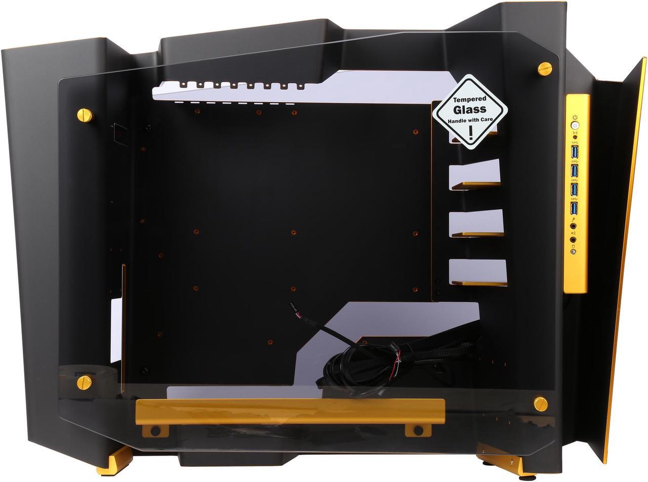 Alt view image 5 of 10 - IN WIN S-FRAME (BLACK/GOLD) Black Aluminum / Tempered Glass Open-Air Computer Case Support ATX12V/EPS size(Up to 220mm) Power Supply
