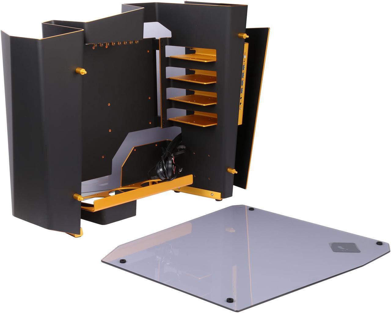 Alt view image 6 of 10 - IN WIN S-FRAME (BLACK/GOLD) Black Aluminum / Tempered Glass Open-Air Computer Case Support ATX12V/EPS size(Up to 220mm) Power Supply