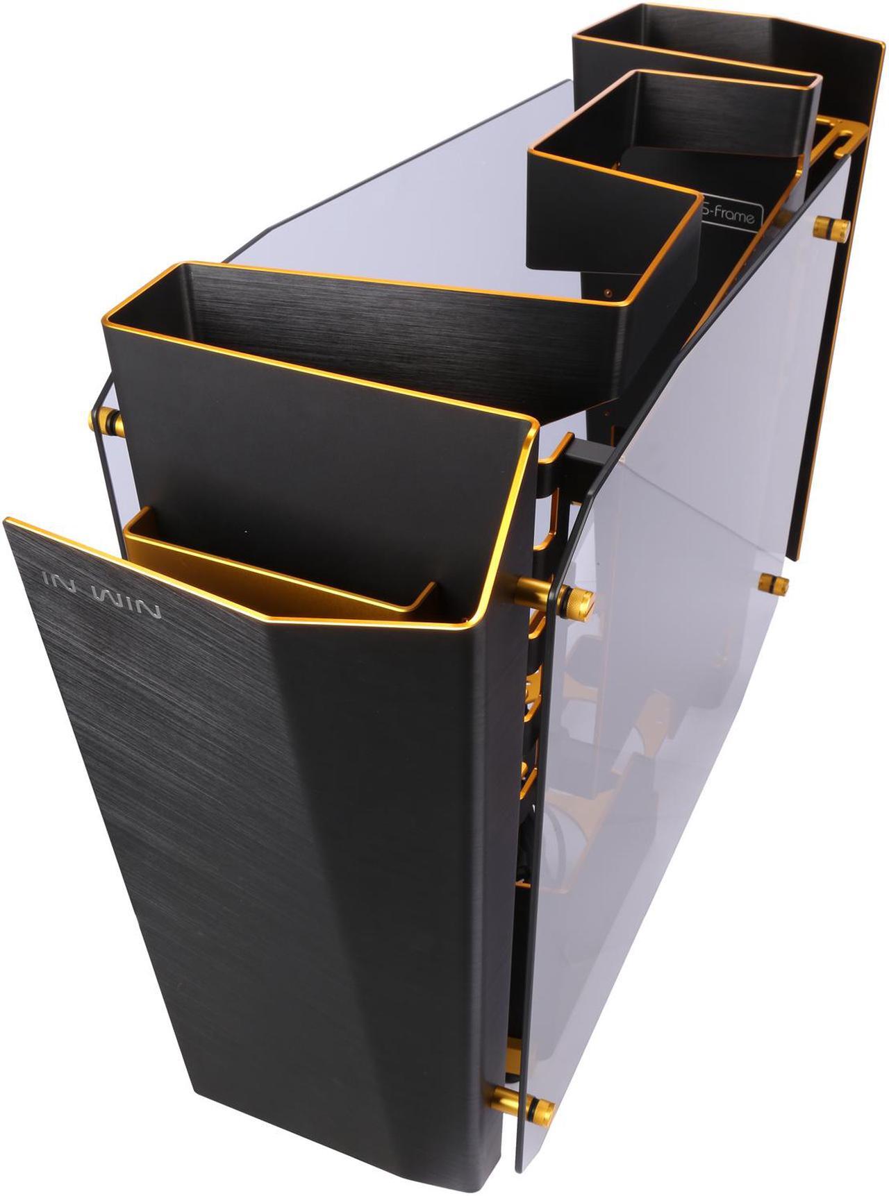 Alt view image 9 of 10 - IN WIN S-FRAME (BLACK/GOLD) Black Aluminum / Tempered Glass Open-Air Computer Case Support ATX12V/EPS size(Up to 220mm) Power Supply