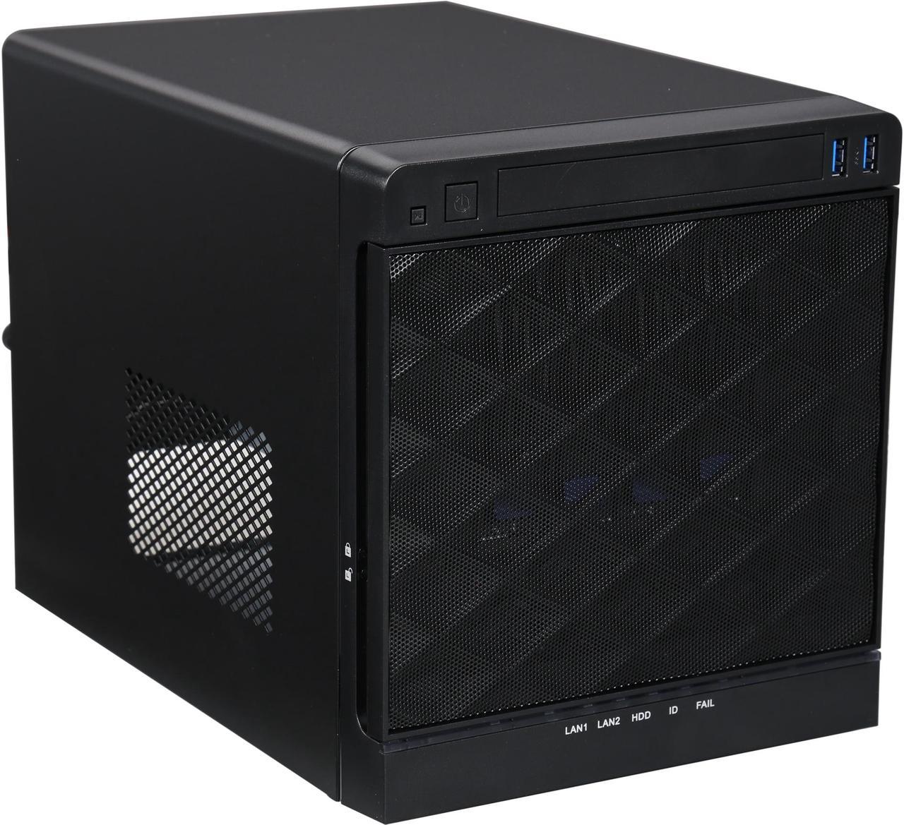 IN WIN IW-MS04-01-S265 Black 0.8 mm SGCC Mini ITX (M/B cooler maximum 65mm) Tower Mini 4 Bay Server Tower with 265Watts 80+ bronze Flex ATX power supply