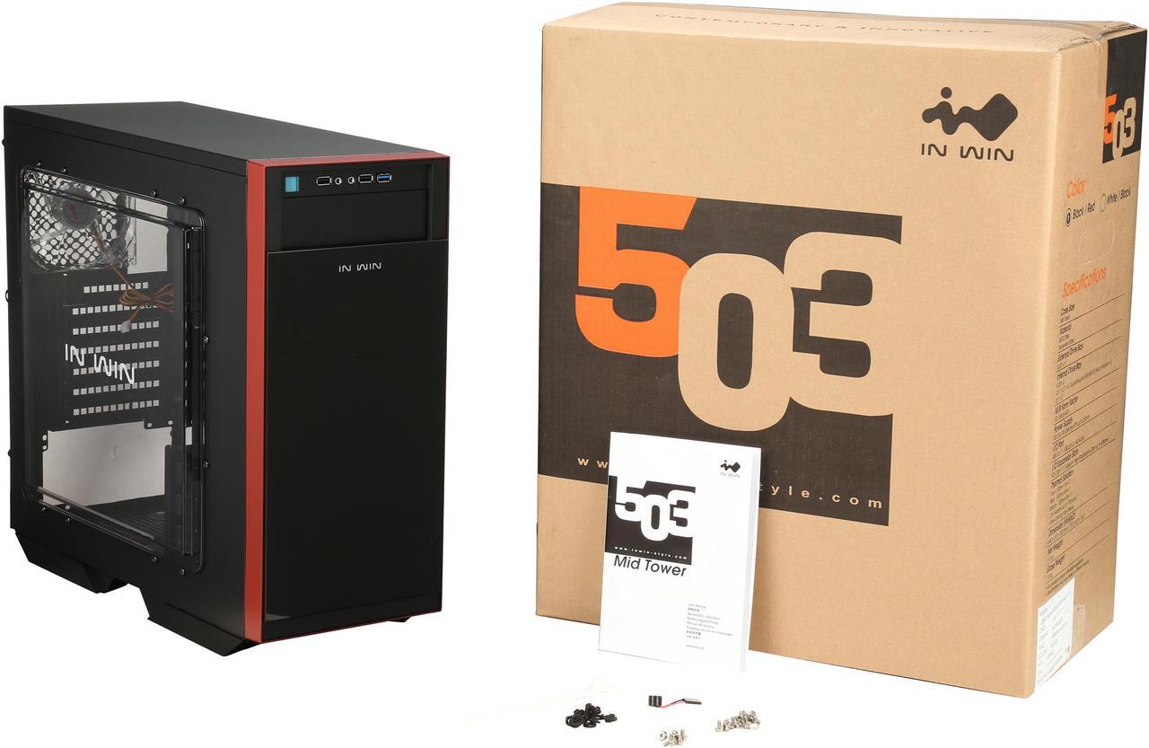 Alt view image 9 of 9 - IN WIN 503 BLACK SECC ATX Mid Tower Computer Case Compatible with up to 220mm ATX 12V/EPS Power Supply
