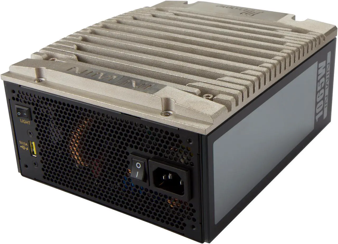 Alt view image 6 of 7 - IN WIN D-Frame 2.0 Black / Gold Platinum Reinforced Steel Tube, Aluminum, Tempered Glass ATX Full Tower Case, including a custom 92% efficiency 1065W full modular power supply