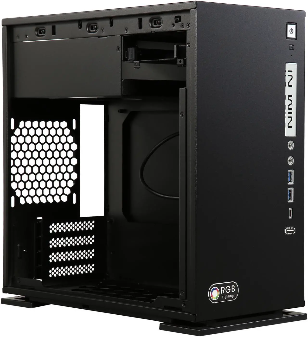 Alt view image 8 of 9 - IN WIN 301C Black Black SECC / Tempered Glass Micro ATX Mini Tower Computer Case