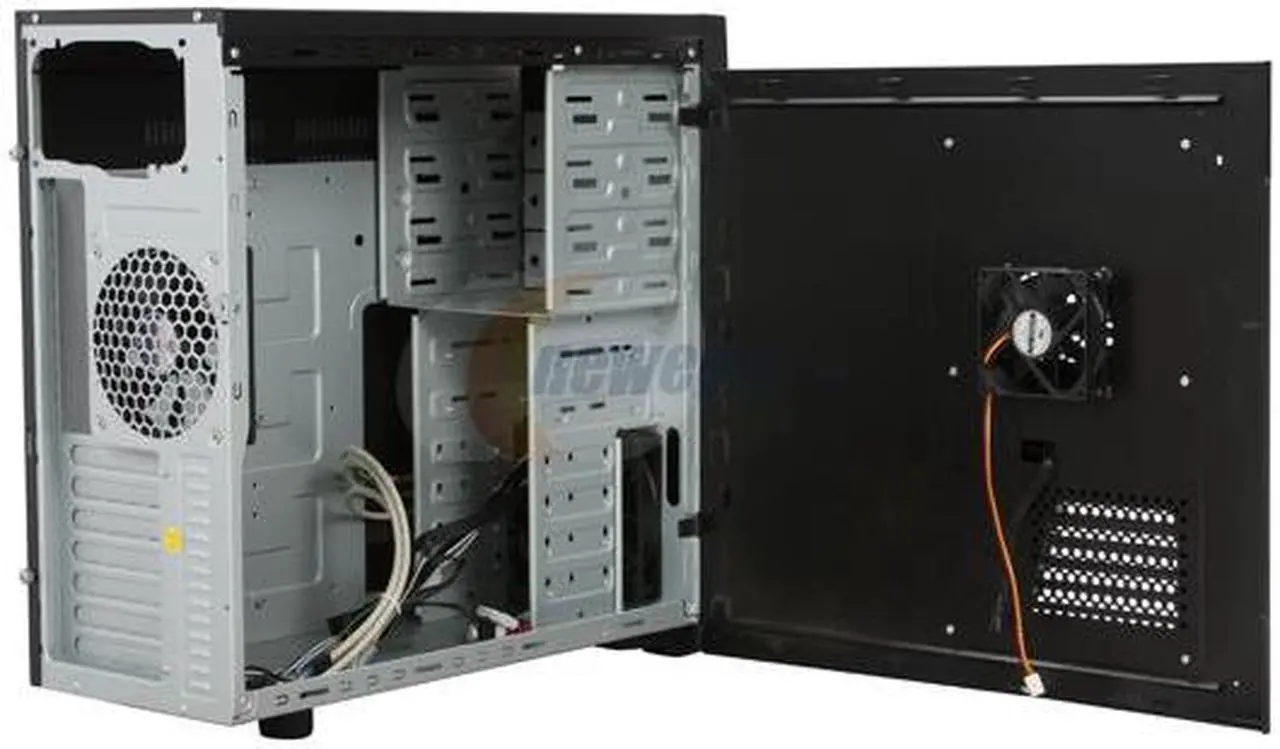 Alt view image 5 of 11 - GMC X-7 Black ABS / SECC steel Gaming ATX Mid Tower Computer Case w/ three fans- 1x 120mm front fan, 1x 120mm rear fan, 1x 80mm side-panel fan