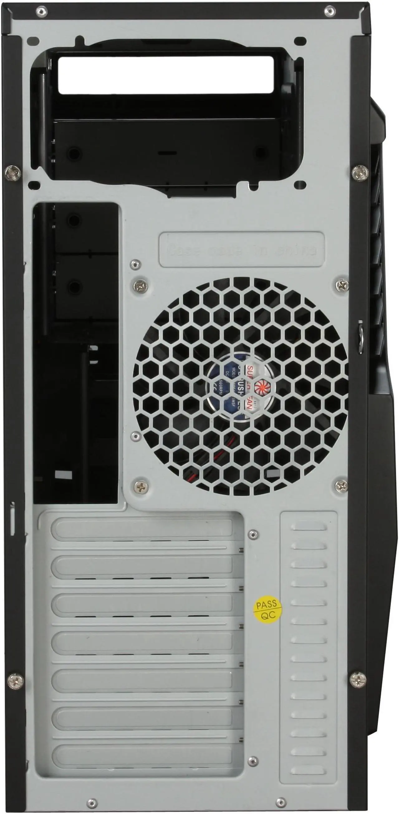 Alt view image 10 of 11 - GMC X-7 Black ABS / SECC steel Gaming ATX Mid Tower Computer Case w/ three fans- 1x 120mm front fan, 1x 120mm rear fan, 1x 80mm side-panel fan
