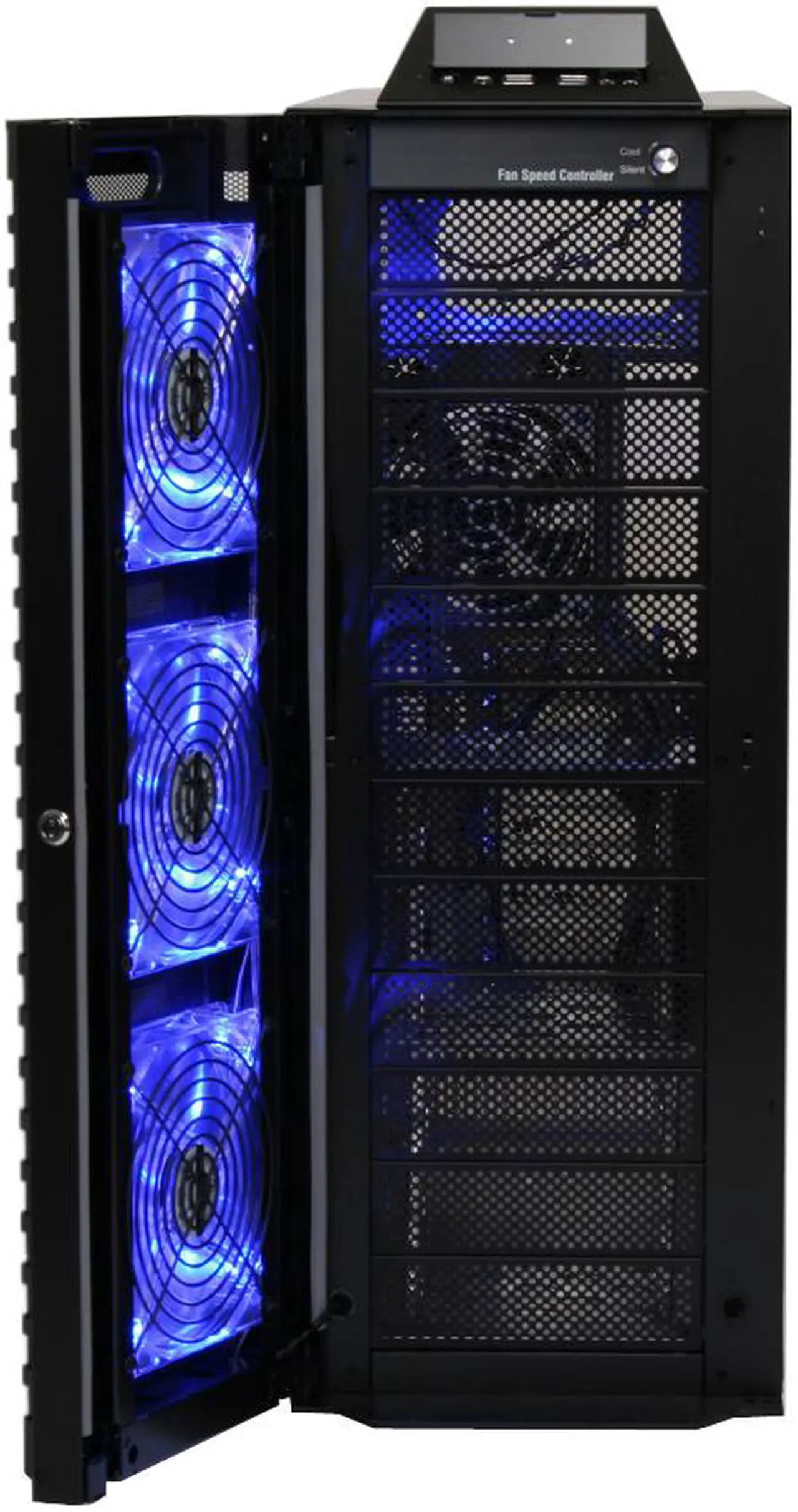 Alt view image 4 of 15 - LIAN LI PC-P80 Black Aluminum ATX Full Tower Computer Case