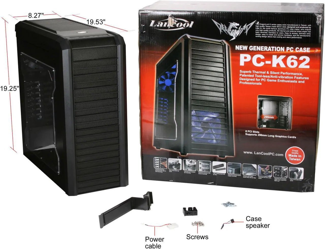 Alt view image 11 of 11 - LIAN LI Lancool PC-K62 Black 0.8 mm SECC, Plastic + Mesh ATX Mid Tower Computer Case