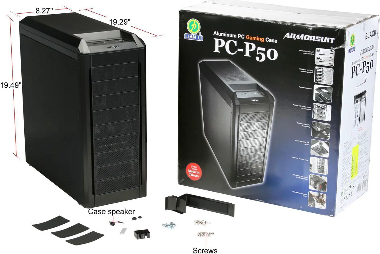 Alt view image 10 of 10 - LIAN LI ARMORSUIT PC-P50 Black Aluminum ATX Mid Tower Computer Case