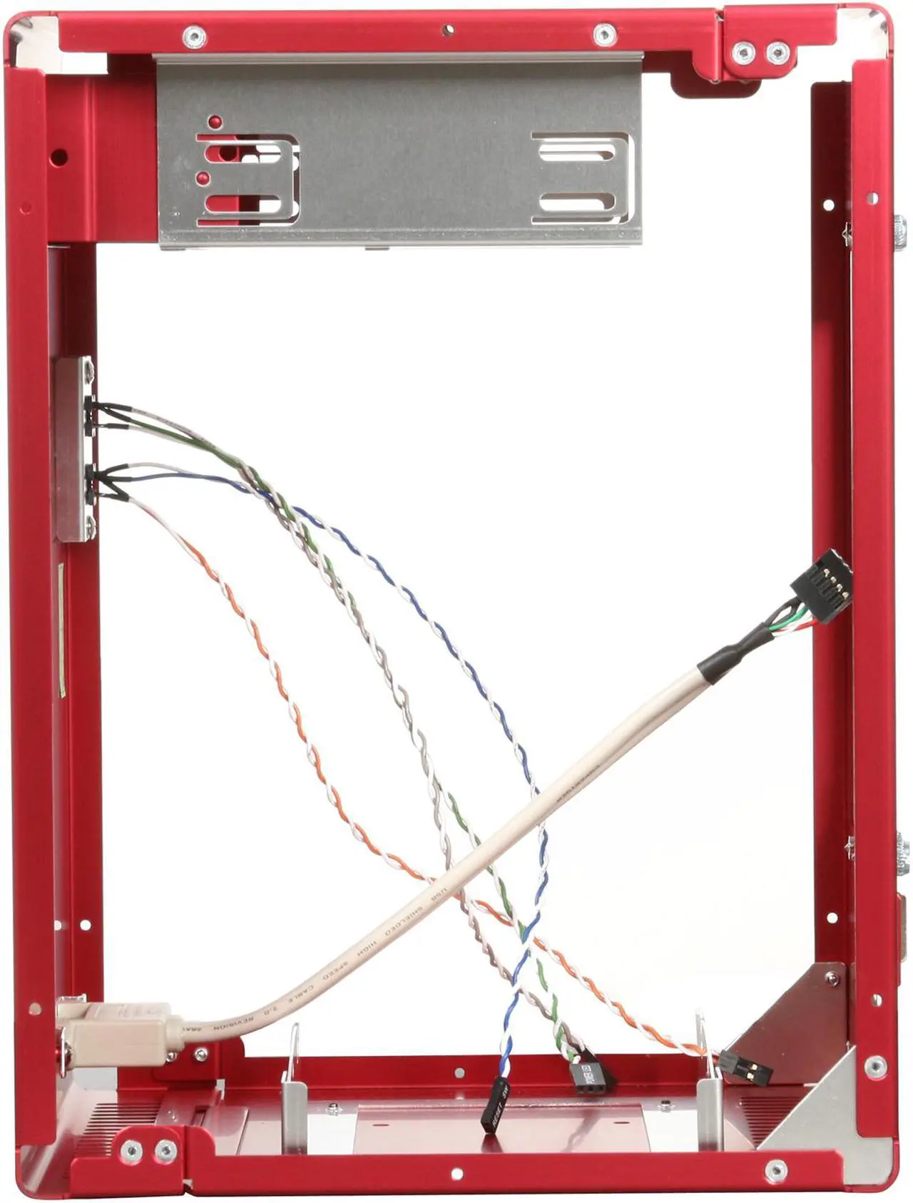 Alt view image 7 of 8 - LIAN LI PC-Q07R Red Aluminum Mini-ITX Tower Computer Case