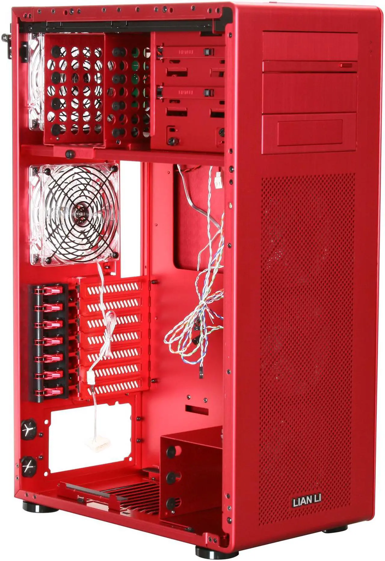Alt view image 7 of 10 - LIAN LI PC-X900R Red Aluminum ATX Mid Tower Computer Case