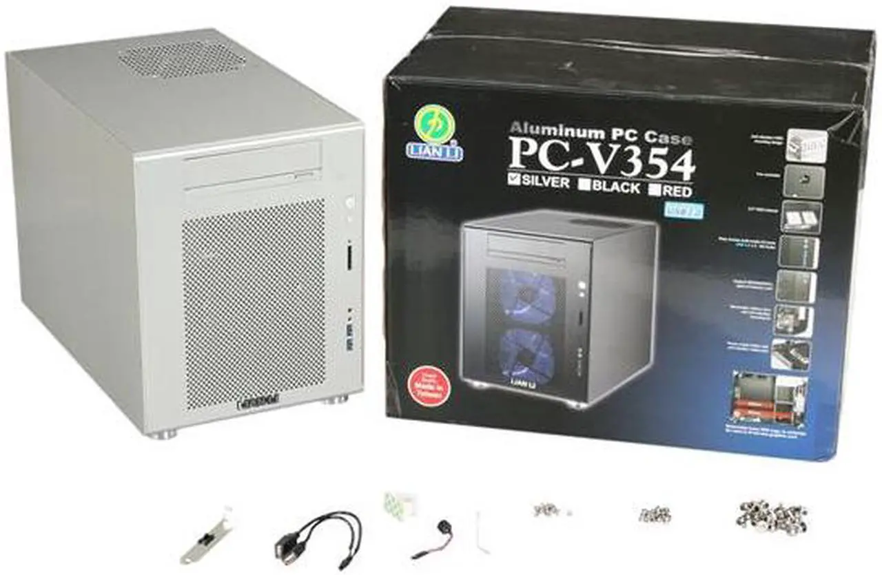 Alt view image 8 of 8 - LIAN LI PC-V354A Silver Aluminum Micro ATX Mini Tower Computer Case