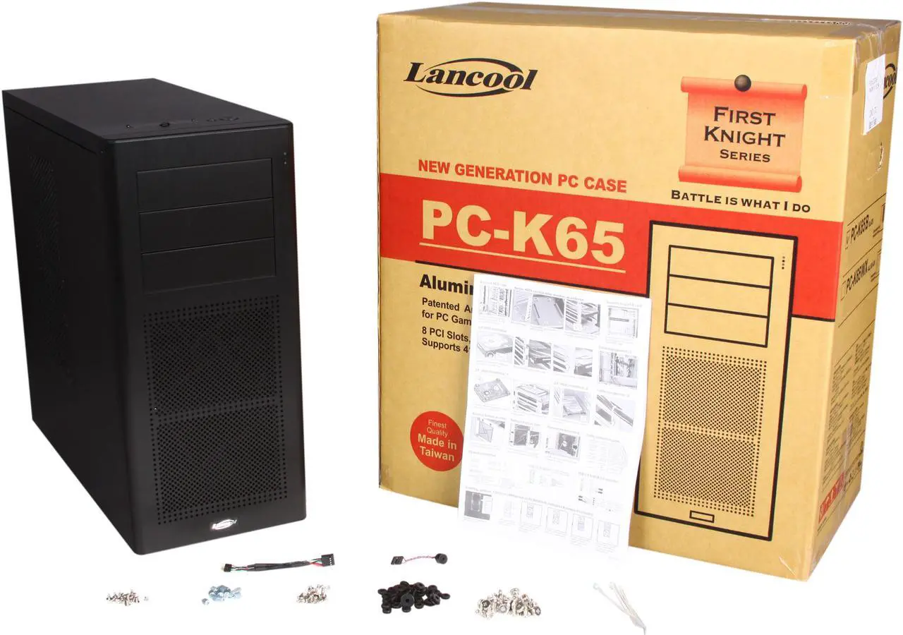 Alt view image 10 of 10 - LIAN LI PC-K65 Black Aluminum / Steel ATX Mid Tower Computer Case