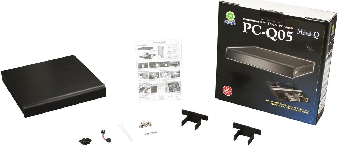 Alt view image 7 of 7 - LIAN LI Black Aluminum PC-Q05B Mini ITX Media Center / HTPC Case