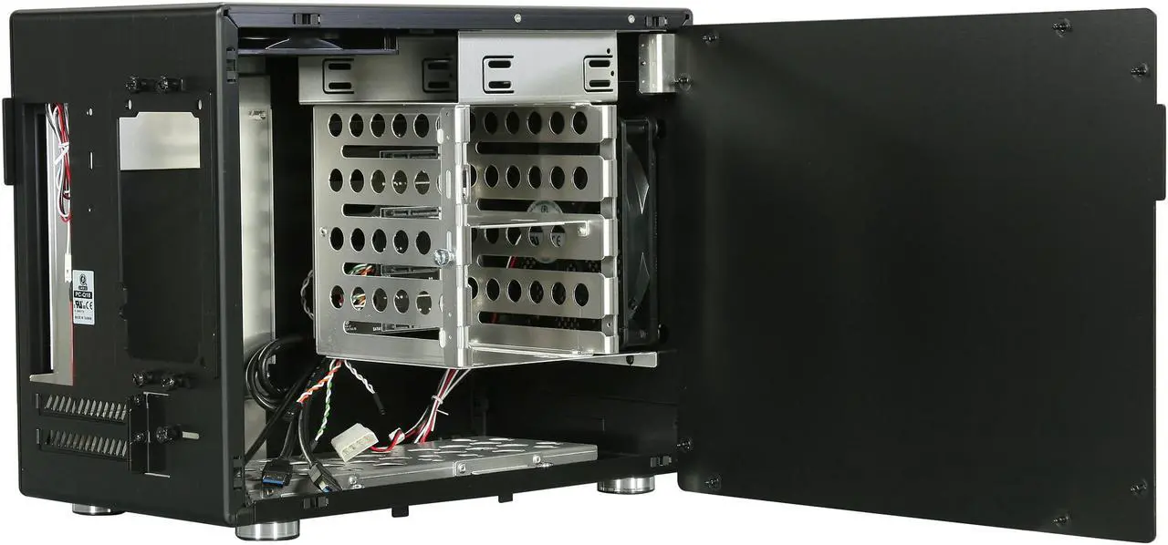 Alt view image 5 of 11 - LIAN LI Black Aluminum PC-Q18B Mini ITX Media Center / HTPC Case