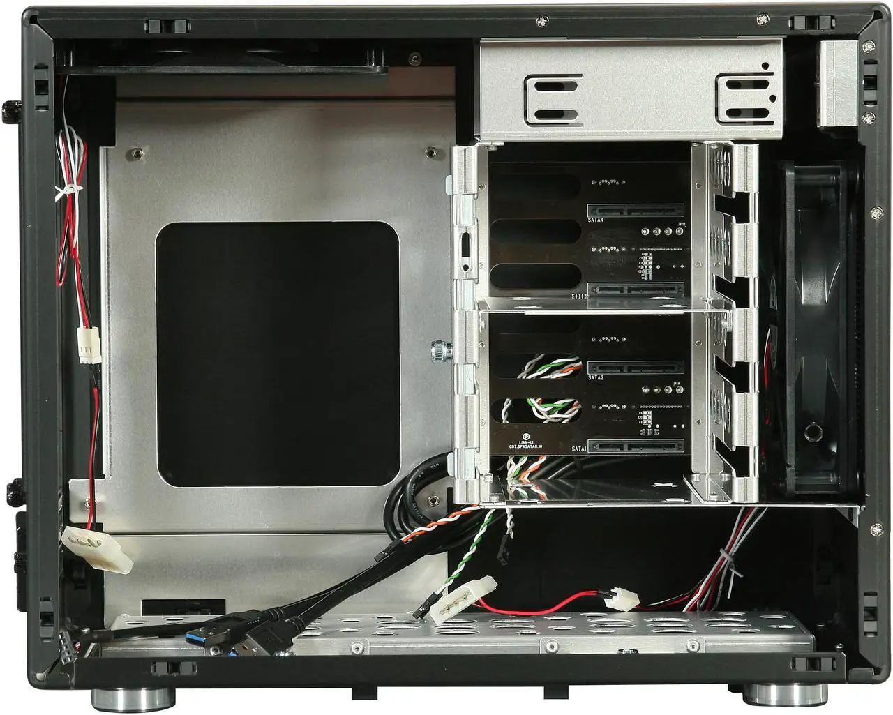 Alt view image 6 of 11 - LIAN LI Black Aluminum PC-Q18B Mini ITX Media Center / HTPC Case