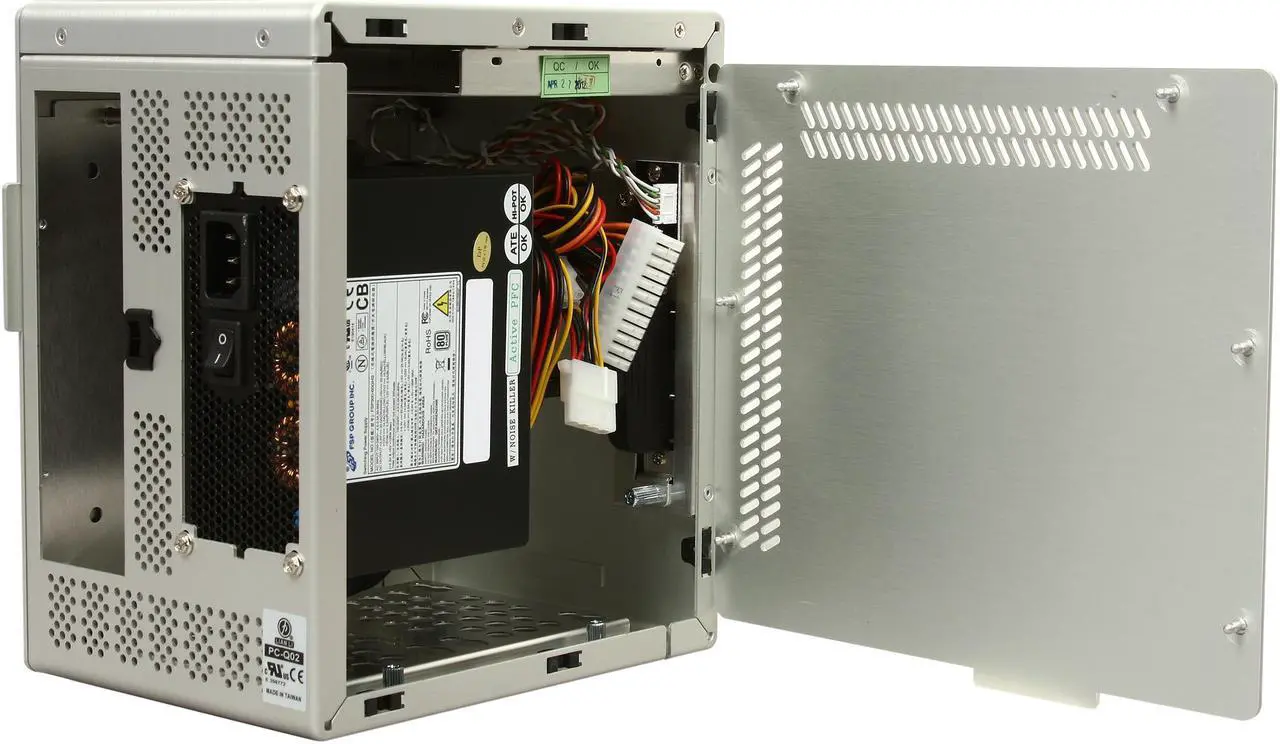 Alt view image 5 of 9 - LIAN LI PC-Q02A Silver Aluminum Mini-ITX Tower Computer Case 300W 80-PLUS Power Supply