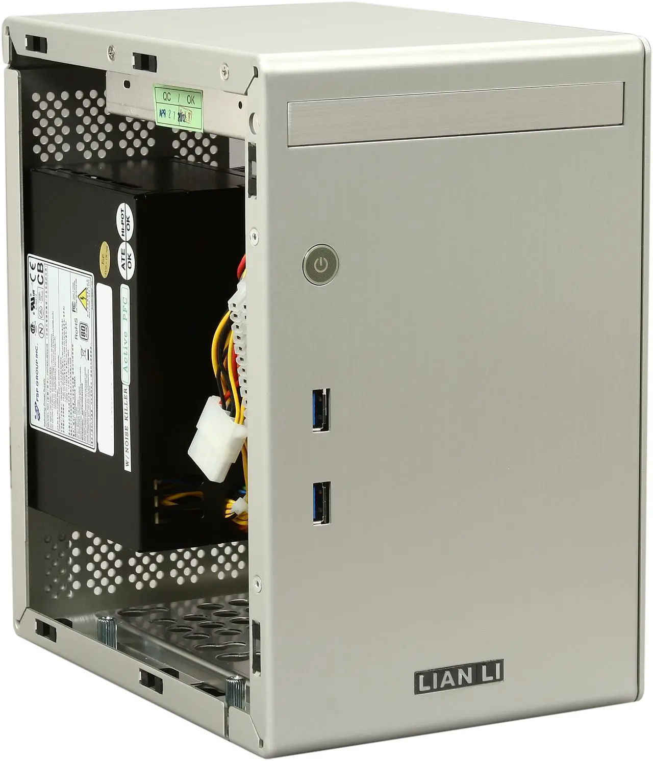 Alt view image 7 of 9 - LIAN LI PC-Q02A Silver Aluminum Mini-ITX Tower Computer Case 300W 80-PLUS Power Supply