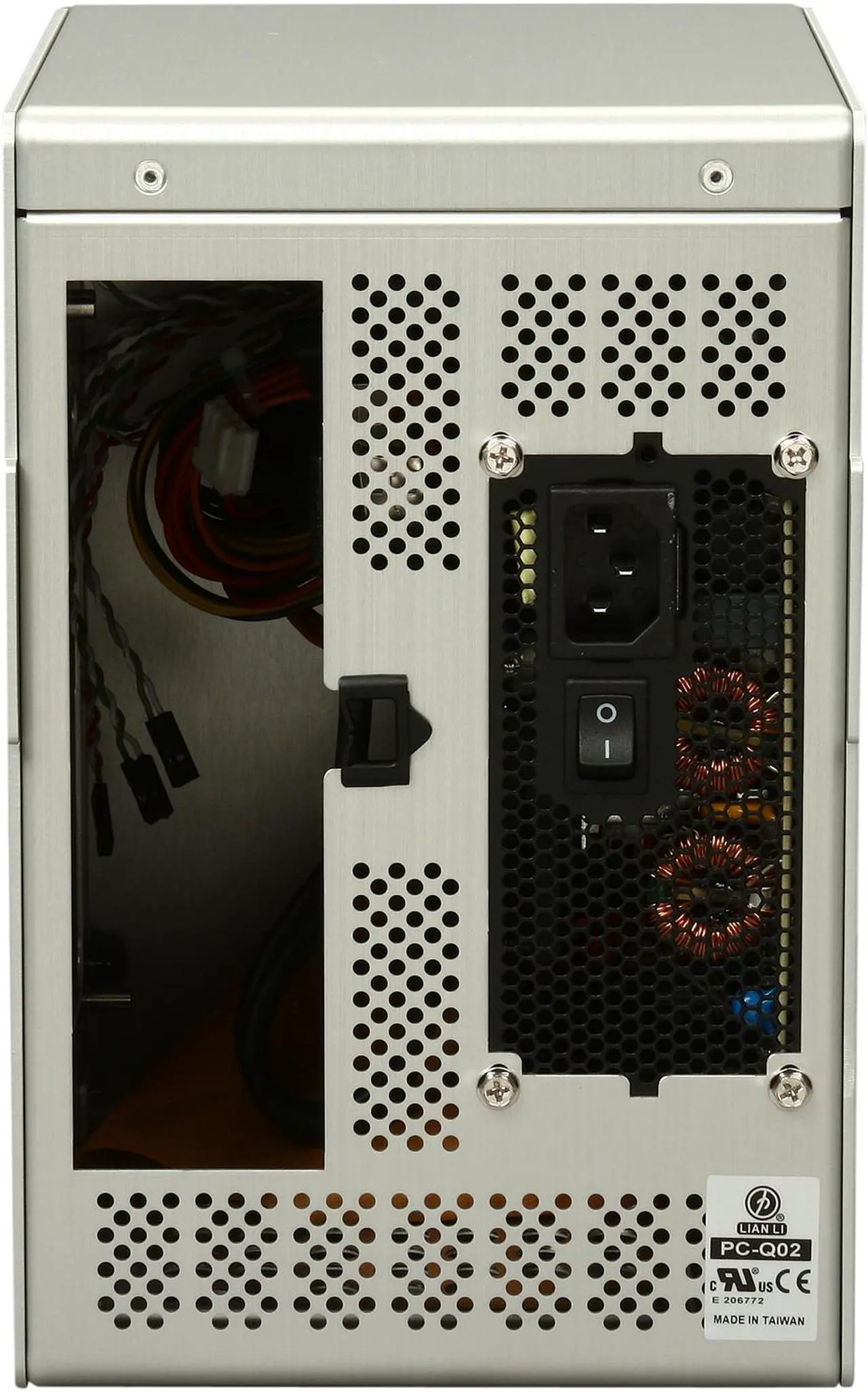 Alt view image 8 of 9 - LIAN LI PC-Q02A Silver Aluminum Mini-ITX Tower Computer Case 300W 80-PLUS Power Supply