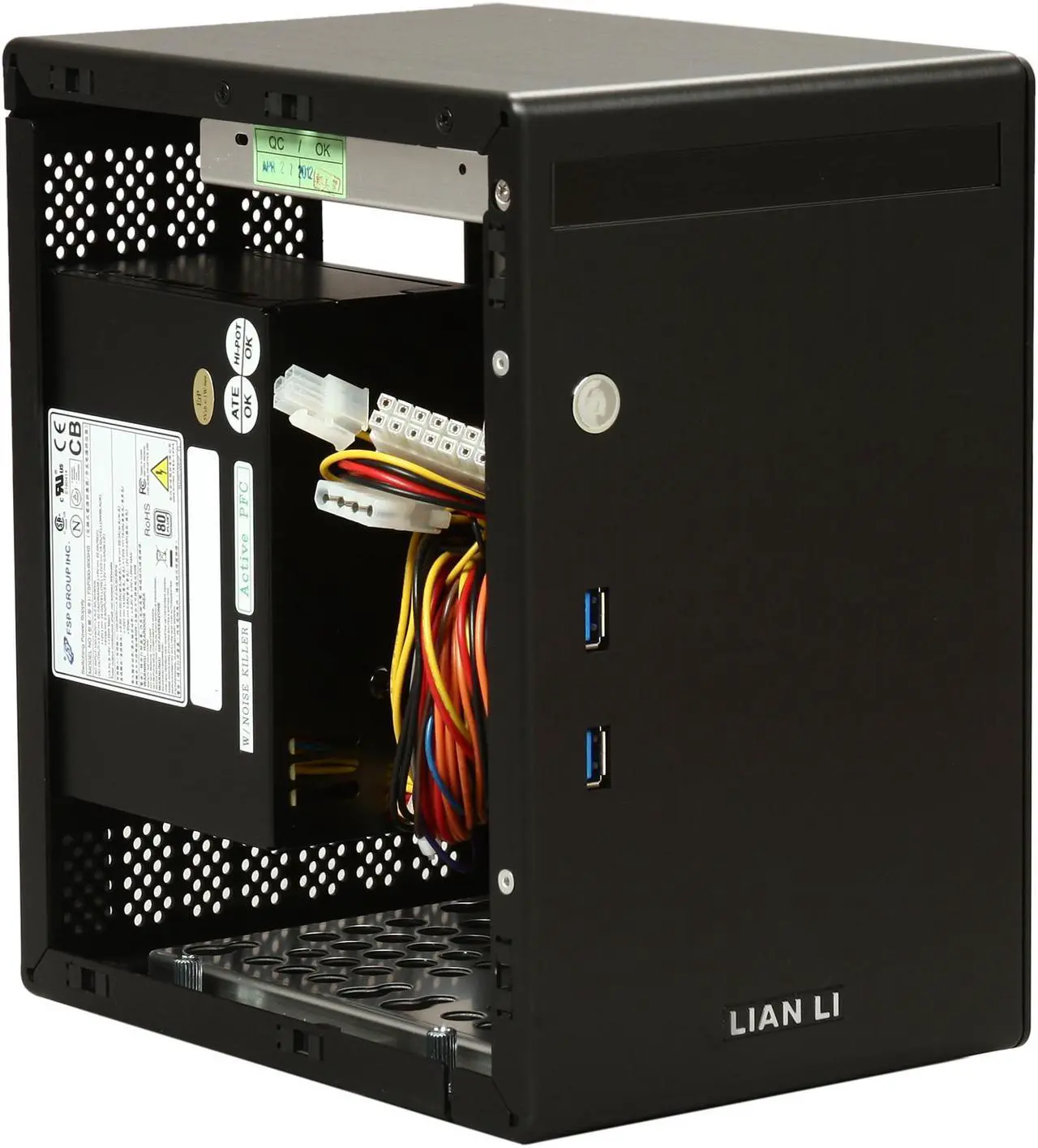 Alt view image 7 of 9 - LIAN LI PC-Q02B Black Aluminum Mini-ITX Tower Computer Case 300W 80-PLUS Power Supply