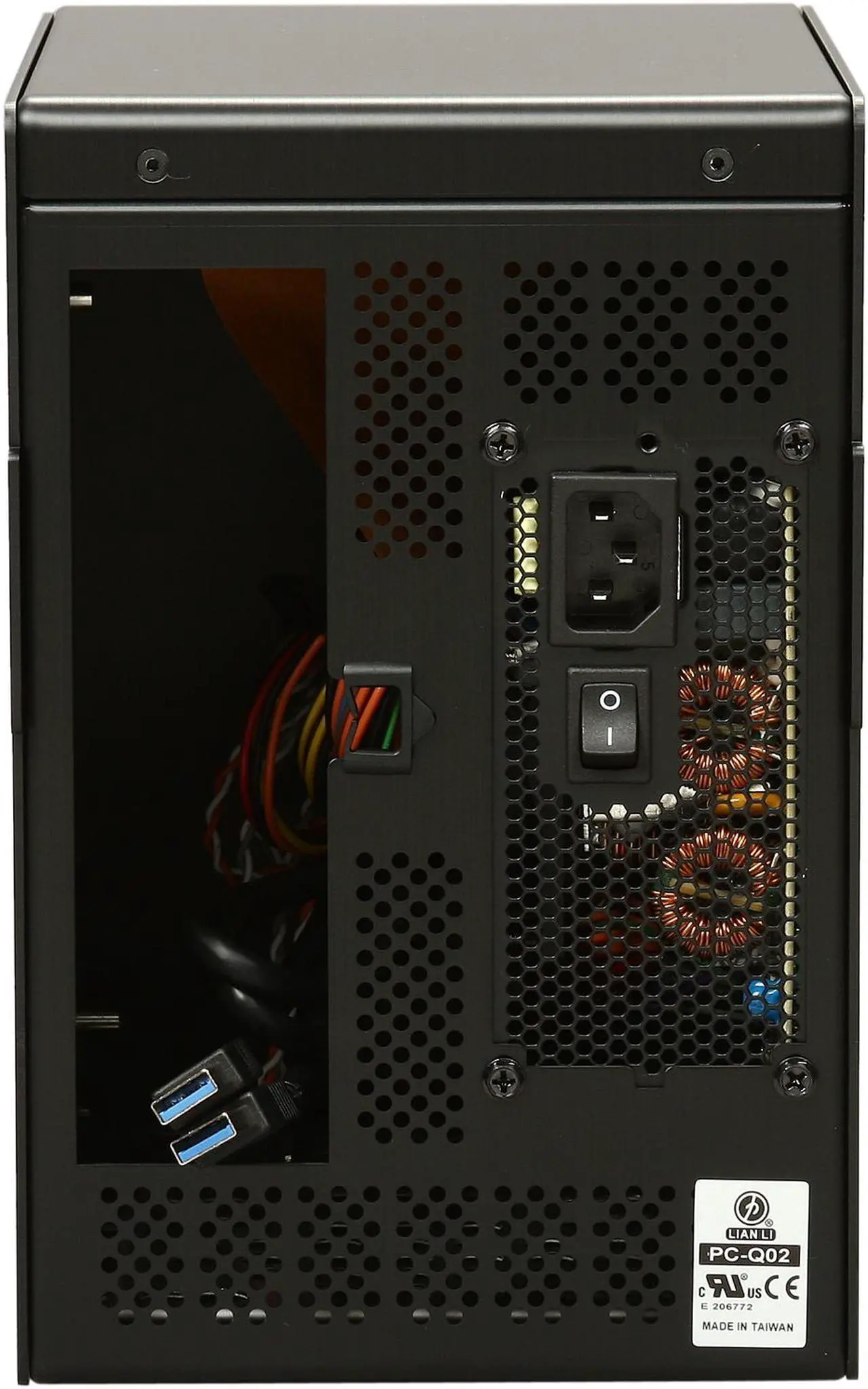 Alt view image 8 of 9 - LIAN LI PC-Q02B Black Aluminum Mini-ITX Tower Computer Case 300W 80-PLUS Power Supply