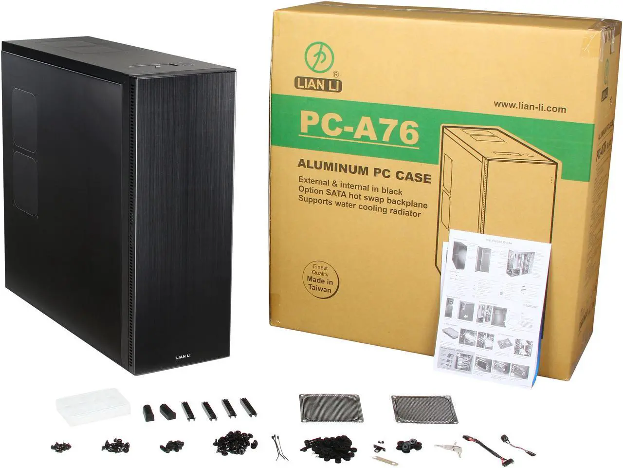 Alt view image 10 of 10 - LIAN LI PC-A76 Black Aluminum ATX Full Tower Computer Case