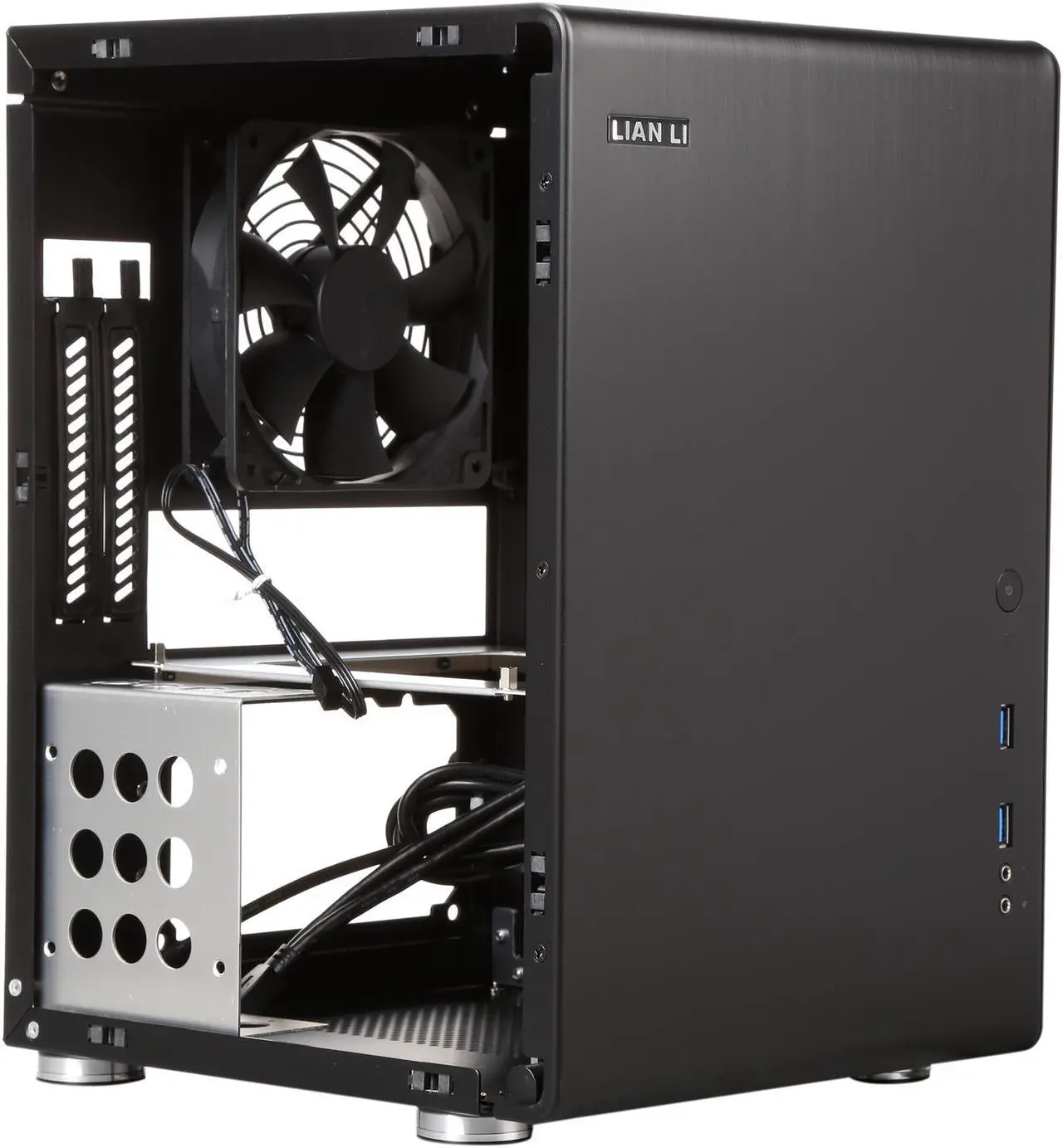 Alt view image 8 of 9 - LIAN LI PC-Q33WB Black Aluminum Mini-ITX Tower Computer Case