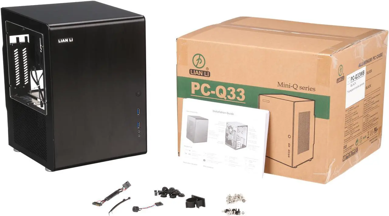 Alt view image 10 of 9 - LIAN LI PC-Q33WB Black Aluminum Mini-ITX Tower Computer Case