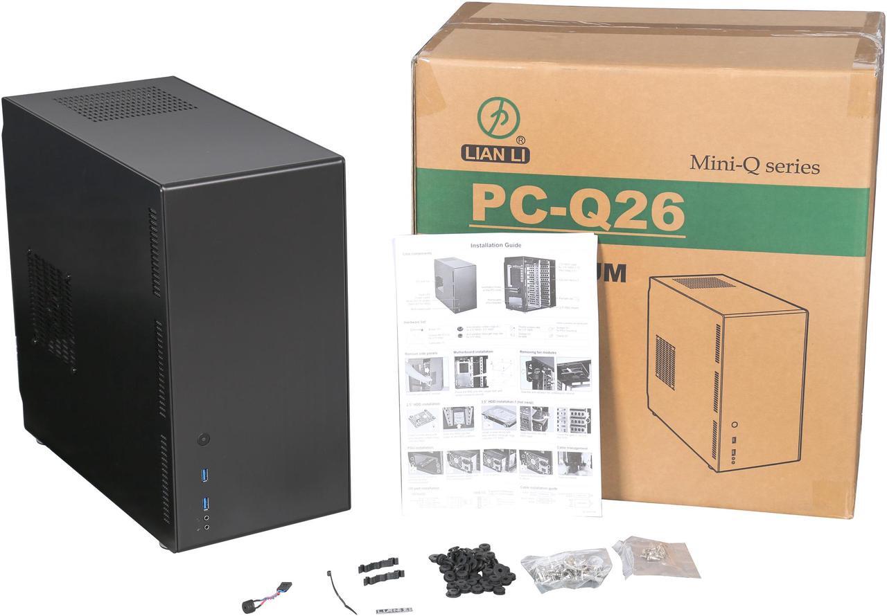 Alt view image 10 of 9 - LIAN LI PC-Q26B Black Aluminum Mini-ITX Computer Case
