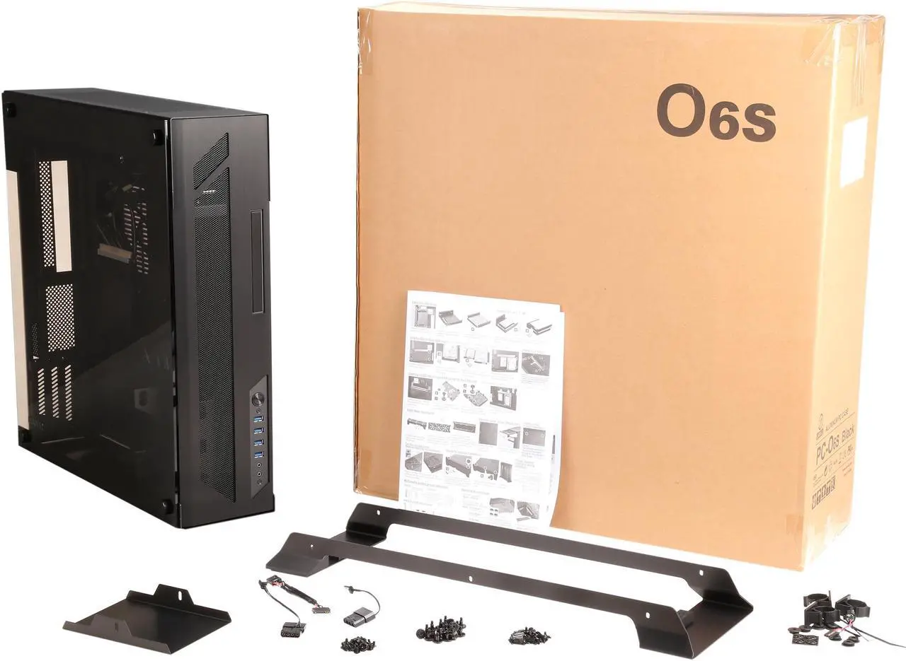 Alt view image 9 of 9 - LIAN LI PC-O6SX Black Side Panel: Tempered Glass Body Material: Aluminum Micro ATX Mid Tower Computer Case